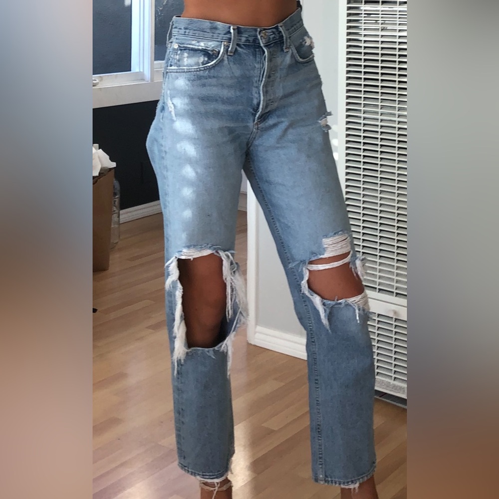 AGOLDE RIPPED JEANS
